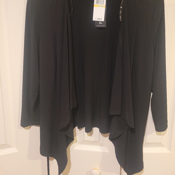 black stretchy cardigan CONNECTED size medium - Picture 3 of 7